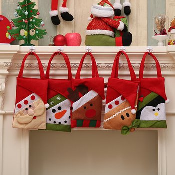 糖果禮物袋-聖誕老人.雪人.麋鹿.企鵝造型手提袋-聖誕節禮品_3